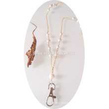 Lanière blanche de perle de lanière de perle de chaîne d&#39;or de mode de mode